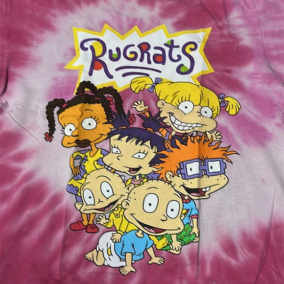 Nickelodeon “Rugrats” Women’s Pink Tie Dye Tee, Sz Large - Picture 2 of 4